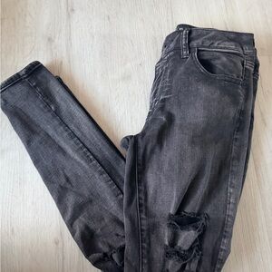 American Eagle Outfitters Charcoal Distressed Skinny Jeans